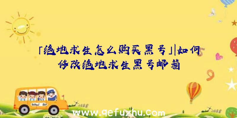 「绝地求生怎么购买黑号」|如何修改绝地求生黑号邮箱